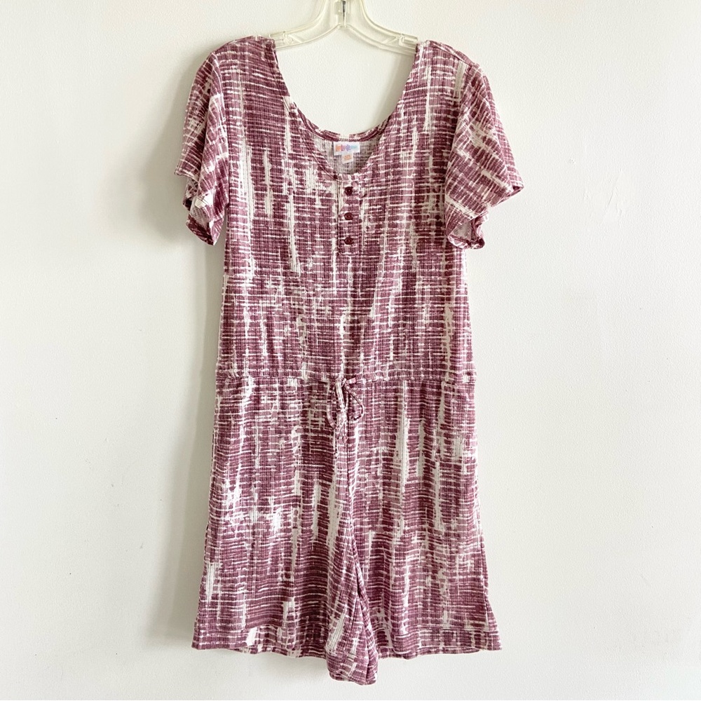 3/$25 Lularoe Xanthe romper pink white tie dye XXS